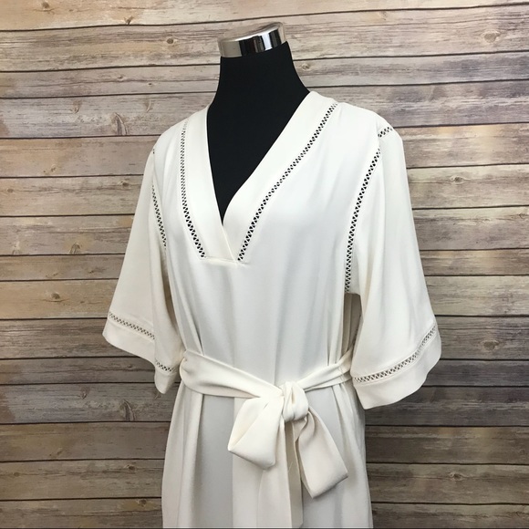 NWT Ann Taylor Kimono Dress Etched Hem v neck - Picture 3 of 8